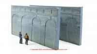 R7385 Hornby Skaledale Mid Level Arched Retaining Walls x2 (Engineers Blue Brick)